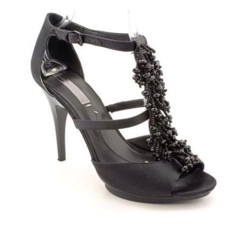 BCBG MaxAzria satin platform sandals ( FOR NATALIE)